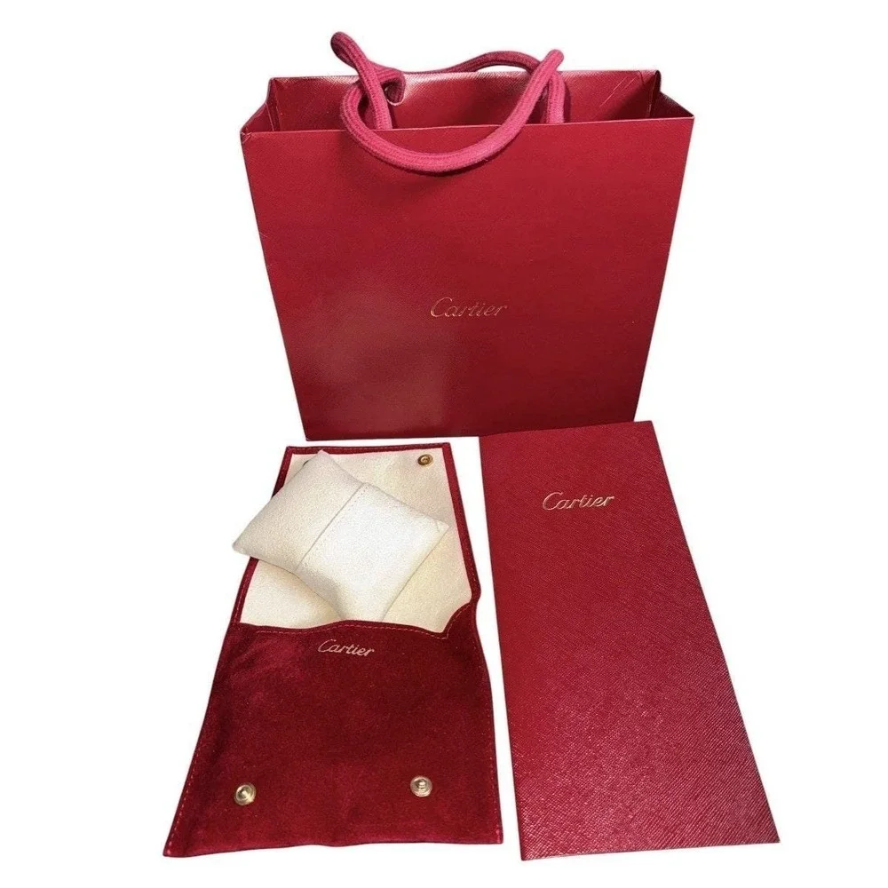 Cartier Packaging Set – Red Shopping Bag, Watch Pouch, Pillow & Sleeve